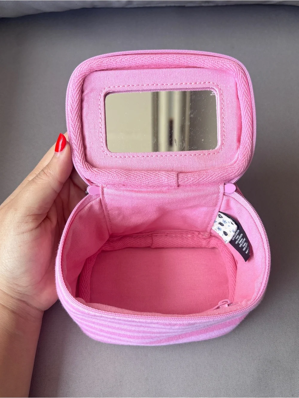 Brandy Melville Pink Striped Make-Up Bags- Set of 2